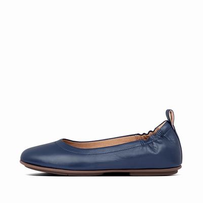 Fitflop Allegro Soft Leather - Balletschuhe Damen - Navy (DYT860954)